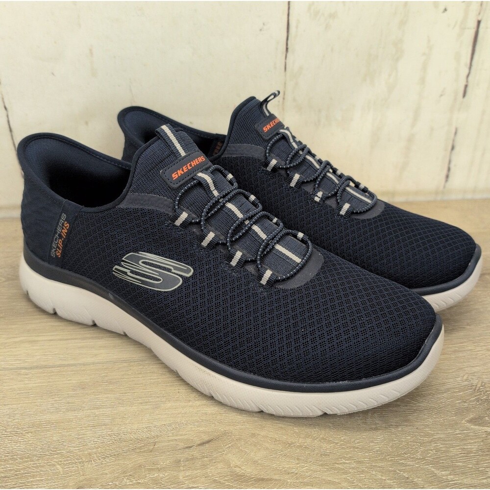 Skechers Summits Slip-Ins Shoes Mens 10.5 Wide Navy Sneakers Athletic Casual